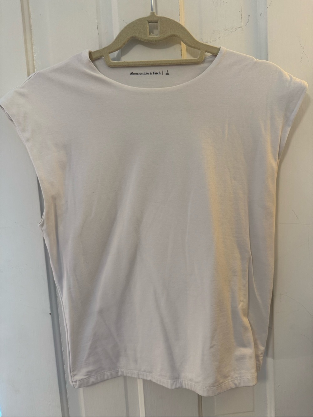 Abercrombie & Fitch Cream Cap-Sleeve Tee